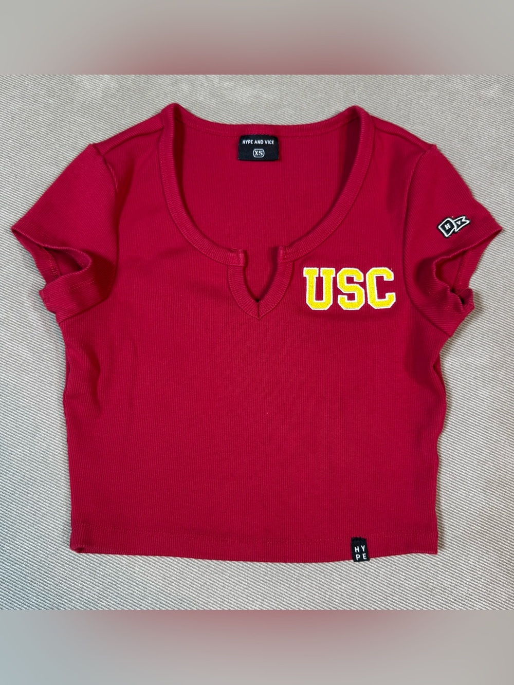 USC Trojans Women's Hype and Vice Red Cali Crop T-Shirt Size XS